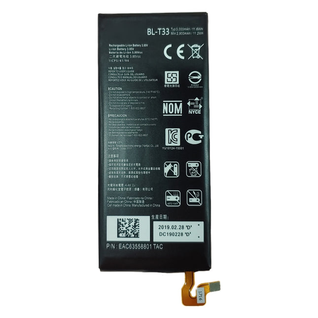 BL-T33 Li-ion Polymer Battery for LG Q6 M700A M700AN M700DSK M700N, For LG Q6