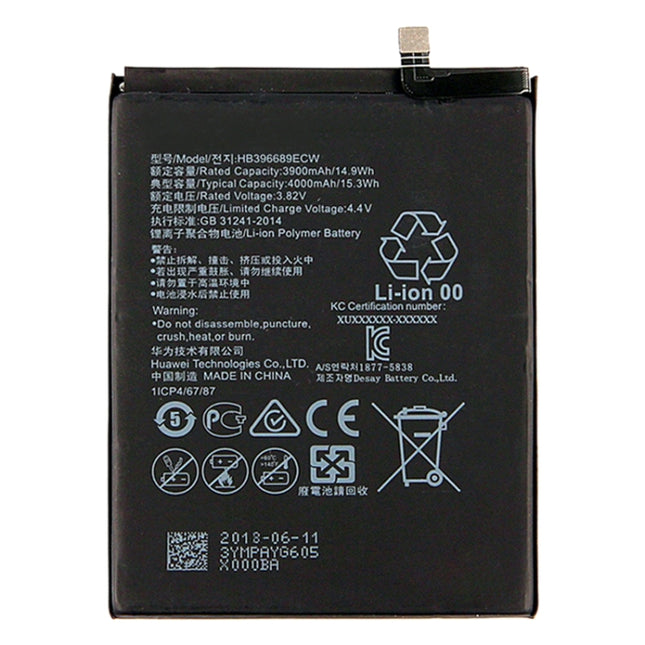 HB396689ECW Li-ion Polymer Battery for Huawei Mate 9 / Mate 9 Pro / Honor 8C / Y9 (2018), For Mate 9 Pro