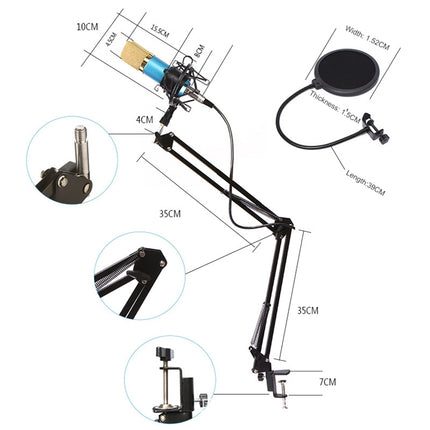 BM-800 Network K-Song Dedicated High-end Metal Shock Mount Microphone Set, BM800 Kit Black, BM800 Kit Pink, BM800 Kit Blue