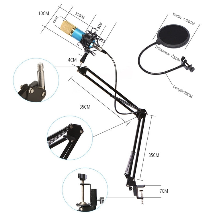BM-800 Network K-Song Dedicated High-end Metal Shock Mount Microphone Set
