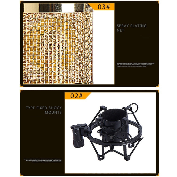 BM-800 Network K-Song Dedicated High-end Metal Shock Mount Microphone Set