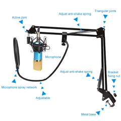 BM-800 Network K-Song Dedicated High-end Metal Shock Mount Microphone Set, BM800 Kit Blue, BM800 Kit White, BM800 Kit Black, BM800 Kit Pink