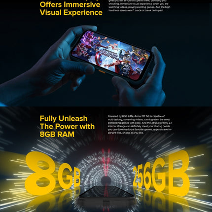 Quad Back Cameras, IP68/IP69K Waterproof Dustproof Shockproof, Face ID & Fingerprint Identification, 5200mAh Battery, 6.1 inch Android 11 MTK MT6873 Dimensity 800 Octa Core up to 2.0GHz, Network: 5G, OTG, NFC