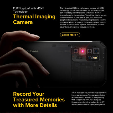 Quad Back Cameras, IP68/IP69K Waterproof Dustproof Shockproof, Face ID & Fingerprint Identification, 5200mAh Battery, 6.1 inch Android 11 MTK MT6873 Dimensity 800 Octa Core up to 2.0GHz, Network: 5G, OTG, NFC