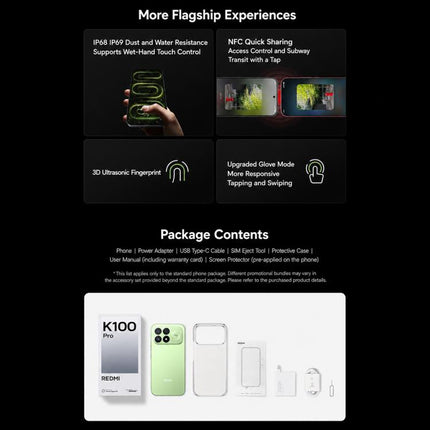 Xiaomi Redmi K100 Pro, 16GB+256GB, 6.59 inch Xiaomi HyperOS 3 Snapdragon 8 Elite V Series Octa Core, NFC, Network: 5G, 16GB+256GB