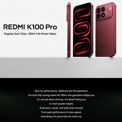 Xiaomi Redmi K100 Pro, 16GB+512GB, 6.59 inch Xiaomi HyperOS 3 Snapdragon 8 Elite V Series Octa Core, NFC, Network: 5G, 16GB+512GB
