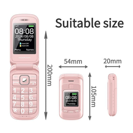 Mafam F899 Flip Phone, 2.4 inch, 32MB+32MB, Support FM, SOS, GSM, Family Number, Big Keys, Dual SIM, EU Plug, EU Plug