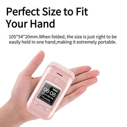Mafam F899 Flip Phone, 2.4 inch, 32MB+32MB, Support FM, SOS, GSM, Family Number, Big Keys, Dual SIM, EU Plug, EU Plug