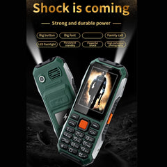 Waterproof Shockproof Dustproof, 6800mAh Battery, 2.4 inch, 21 Keys, Bluetooth, LED Flashlight, FM, SOS, Dual SIM, Network: 2G