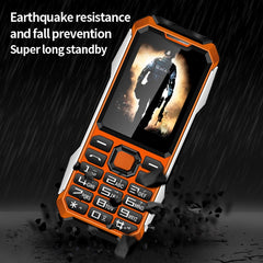 Waterproof Shockproof Dustproof, 6800mAh Battery, 2.4 inch, 21 Keys, Bluetooth, LED Flashlight, FM, SOS, Dual SIM, Network: 2G