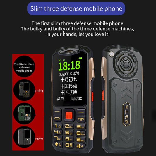 Waterproof Shockproof Dustproof, 4800mAh Battery, 2.4 inch, 21 Keys, Bluetooth, LED Flashlight, FM, SOS, Dual SIM, Network: 2G