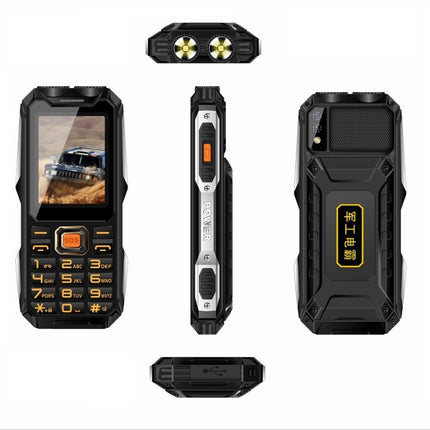 Resistente al agua, a prueba de golpes y polvo, batería de 16800 mAh, 2,4 pulgadas, 21 teclas, Bluetooth, linterna LED, FM, SOS, SIM dual, red: 2G, Q8 2G