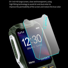 Waterproof Shockproof Dustproof, 16800mAh Battery, 2.4 inch, 21 Keys, Bluetooth, LED Flashlight, FM, SOS, Dual SIM, Network: 2G, Q8 2G