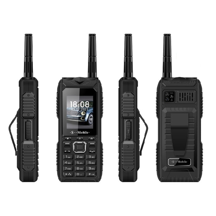 Wasserdicht, stoßfest, staubdicht, 2400 mAh Akku, 2,2 Zoll, 21 Tasten, LED-Taschenlampe, FM, Quad-SIM, mit Antenne