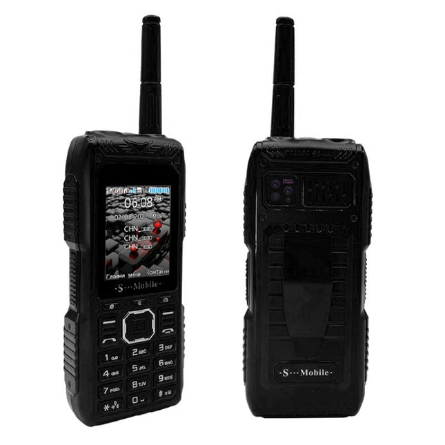 Wasserdicht, stoßfest, staubdicht, 2400 mAh Akku, 2,2 Zoll, 21 Tasten, LED-Taschenlampe, FM, Quad-SIM, mit Antenne