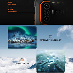 IP68/IP69K Waterproof Dustproof Shockproof, Dual Back Cameras, Side Fingerprint Identification, 6.5 inch Android 12 MediaTek Helio G37 MTK6765 Octa Core up to 2.3GHz, Network: 4G, NFC, OTG