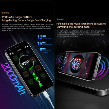 3.0 inch Android 10.0 MTK6750 Octa Core, Bluetooth, WiFi, OTG, Network: 4G, Dual SIM, Support Google Play, 2GB+16GB