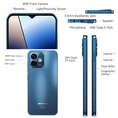 Dual Back Cameras, Face ID & Side Fingerprint Identification, 4400mAh Battery, 6.52 inch Android 13 Unisoc T606 OctaCore up to 1.6GHz, Network: 4G, Dual SIM, OTG