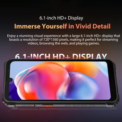 IP68/IP69K/MIL-STD-810H, Desbloqueo facial, Batería de 6580 mAh, 6.1 pulgadas Android 12 MTK6765 Helio P35 Octa Core hasta 2.3 GHz, Red: 4G, OTG, NFC, Dual SIM, BV5300 Pro, 4 GB + 64 GB