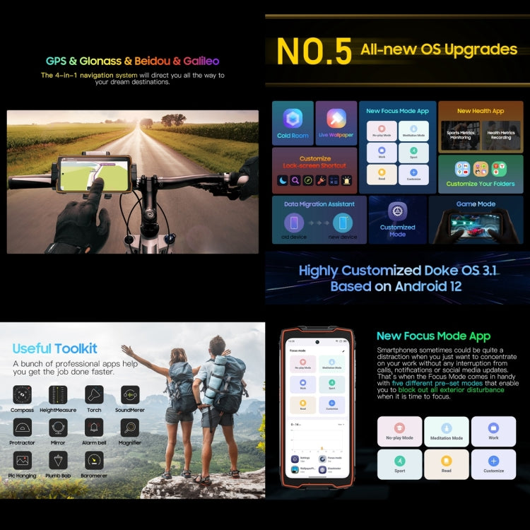 IP68/IP69K Waterproof Dustproof Shockproof, Triple Back Cameras, 15080mAh Battery, Side Fingerprint Identification, 6.7 inch Android 12 MediaTek Helio G99 MT6789V/CD Octa Core up to 2.2GHz, OTG, NFC, Network: 4G, Flashlight, Global Version with Google ...