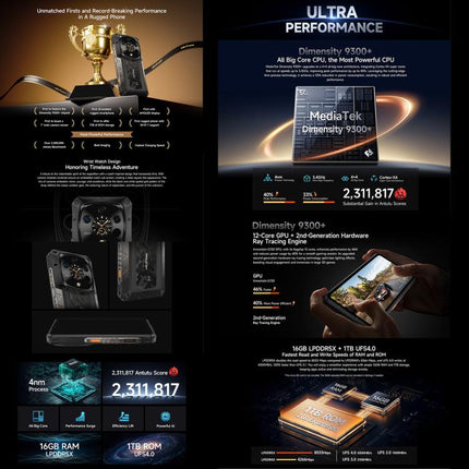 Ulefone Armor 28 Ultra Rugged Phone, 16GB+1TB, Night Vision, 10600mAh, 6.67 inch Android 14 MediaTek Dimensity 9300+ Octa Core, Network: 5G, NFC, Armor 28 Ultra