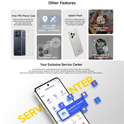 Ulefone Note 18 Pro, 6GB+256GB, Face ID y huella dactilar lateral, 6.78 pulgadas Android 14 MediaTek Helio G91 MTK6769 Octa Core, Red: 4G, Dual SIM, OTG, NFC