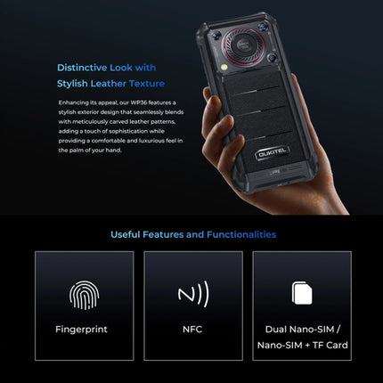 Oukitel WP36 Pro, 6GB+256GB, IP68/IP69K, Identificación de huellas dactilares, 10600mAh, 6.52 pulgadas MediaTek MT8788 Octa Core, NFC, OTG, Red: 4G, WP36 Pro, 6GB+256GB