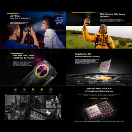 Ulefone Armor Mini 20, visión nocturna, 8 GB + 256 GB, teléfono resistente IP68/IP69K, 4,7 pulgadas, Android 14, MediaTek Dimensity 6300 Octa Core, red: 4G, NFC, OTG, Armor Mini 20