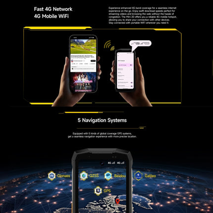 Ulefone Armor Mini 20, visión nocturna, 8 GB + 256 GB, teléfono resistente IP68/IP69K, 4,7 pulgadas, Android 14, MediaTek Dimensity 6300 Octa Core, red: 4G, NFC, OTG, Armor Mini 20
