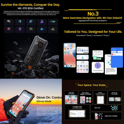 Blackview BV6200 Plus, 8 GB + 256 GB, IP68/IP69K/MIL-STD-810H, 6,56 Zoll Android 14 Unisoc UMS9230 T606 Octa Core, Netzwerk: 4G, OTG, NFC