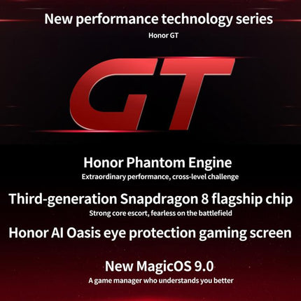 Honor GT, 16GB+512GB, In-screen Fingerprint, 6.7 inch MagicOS 9.0 Android 15.0 Snapdragon 8 Gen 3 Octa Core, Network: 5G, OTG, NFC, 16GB+1TB