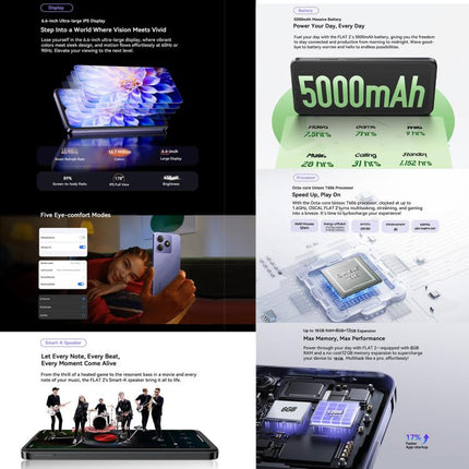 Blackview Oscal FLAT 2, 4 GB + 128 GB, 6,6 Zoll Android 14 Unisoc T606 Octa Core, Netzwerk: 4G, 4 GB + 256 GB