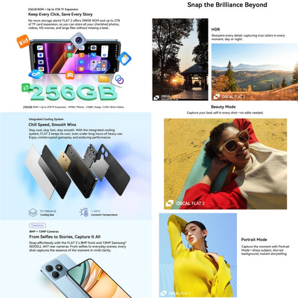 Blackview Oscal FLAT 2, 4 GB + 128 GB, 6,6 Zoll Android 14 Unisoc T606 Octa Core, Netzwerk: 4G, 4 GB + 256 GB