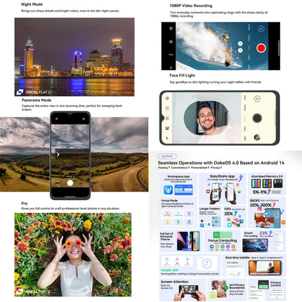 Blackview Oscal FLAT 2, 4 GB + 128 GB, 6,6 Zoll Android 14 Unisoc T606 Octa Core, Netzwerk: 4G, 4 GB + 256 GB