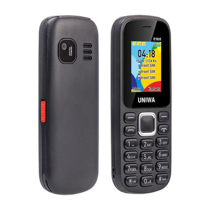 UNIWA E1808 Elder Keypad Phone, 1.77 inch SC6531E, LED Flashlight, 21 Keys, Network: 2G, Triple SIM, EU Plug