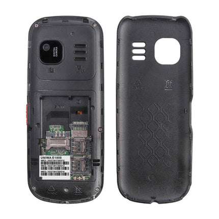 UNIWA E1808 Elder Keypad Phone, 1.77 inch SC6531E, LED Flashlight, 21 Keys, Network: 2G, Triple SIM, EU Plug
