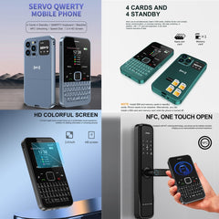 SERVO U700, 2.4 inch, MTK6261D, 58 Full Keyboards, Support Bluetooth, FM, NFC, Quick Dial, Flashlight, GSM, Quad SIM