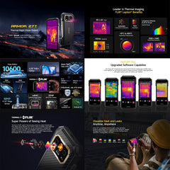 Ulefone Armor 27T Rugged Phone, 12GB+256GB, Thermal Imager, Night Vision, 10600mAh, 6.78 inch Android 14 MediaTek Helio G99 Octa Core, Network: 4G, NFC, OTG, Armor 27T