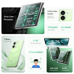 UMIDIGI G9A, 4GB+64GB, Face ID Identification, 6.75 inch Android 14 Go UNISOC SC9863A Octa Core, Network: 4G, G9A