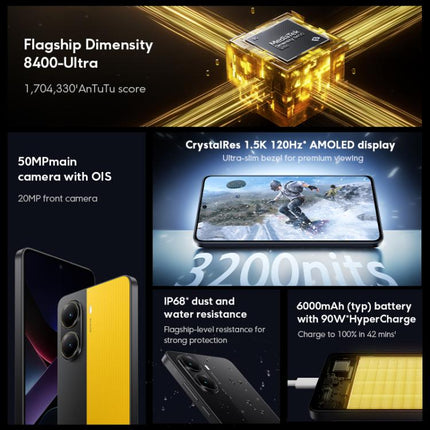 Xiaomi POCO X7 Pro 5G Global, 12GB+512GB, In-screen Fingerprint, 6.67 inch Xiaomi HyperOS 2 MediaTek Dimensity 8400-Ultra Octa Core, NFC, Network: 5G