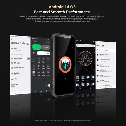 Oukitel WP23 Plus Rugged Phone, 8GB+256GB, 6.52 inch Android 14.0Unisoc T606 Octa-core, NFC, OTG, Network: 4G