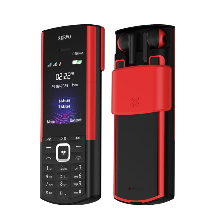 SERVO R25 Pro Mobile Phone with TWS Bluetooth Headsets, 2.4 inch, 24 Keys, Support Bluetooth, Quick Dial, Auto Response, FM, Flashlight, GSM, Dual SIM