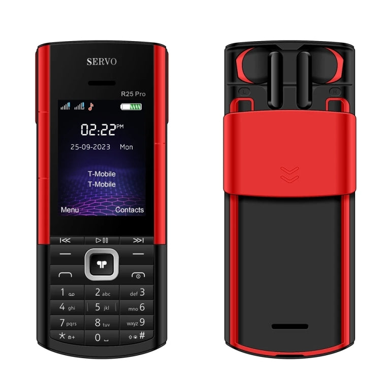 SERVO R25 Pro Mobile Phone with TWS Bluetooth Headsets, 2.4 inch, 24 Keys, Support Bluetooth, Quick Dial, Auto Response, FM, Flashlight, GSM, Dual SIM