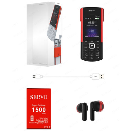 SERVO R25 Pro Mobile Phone with TWS Bluetooth Headsets, 2.4 inch, 24 Keys, Support Bluetooth, Quick Dial, Auto Response, FM, Flashlight, GSM, Dual SIM