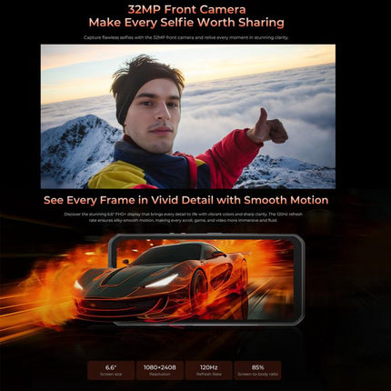 Oukitel WP55 Pro 5G Rugged Phone, 16GB+512GB, 108MP Camera, Fingerprint Identification, 6.6 inch Android 15 MediaTek Dimensity 7025 Octa Core, NFC, OTG, Network: 5G