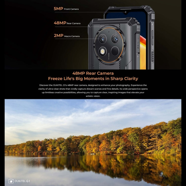 Teléfono robusto Oukitel G1, 6 GB + 256 GB, identificación de huellas dactilares, 6,52 pulgadas Android 14 T606 Octa Core, NFC, OTG, red: 4G