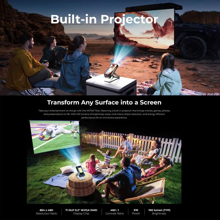 Oukitel WP100 TITAN 5G Projector Rugged Phone, 16GB+512GB, 200MP Camera, Fingerprint Identification, 6.8 inch Android 14 MediaTek Dimensity 7300 Octa Core, NFC, OTG, Network: 5G