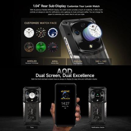 Ulefone Armor 28 Pro Rugged Phone, 16GB+512GB, Night Vision, 10600mAh, 6.67 inch + 1.04 inch Android 15 MediaTek Dimensity 7300 Octa Core, Network: 5G, NFC