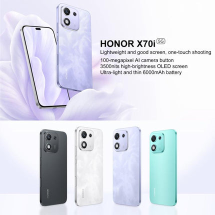 Honor X70i, 12GB+256GB, In-screen Fingerprint, 6.7 inch MagicOS 9.0 Android 15.0 Dimensity 7025 Ultra Octa Core, Network: 5G, OTG, NFC