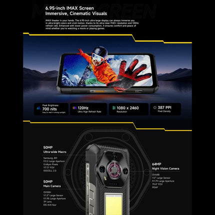 Ulefone Armor 30, 12GB+512GB, Night Vision, IP68/IP69K Rugged Phone, 6.95 inch Android 15 MediaTek Helio G100 Octa Core, Network: 4G, NFC, OTG